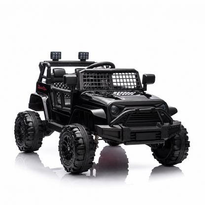 CarKiddo | Elektro-Kinderjeep Dschungel – Schwarz FULL-Option