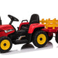 CarKiddo | Elektrische Kinder tractor met aanhanger - Rood