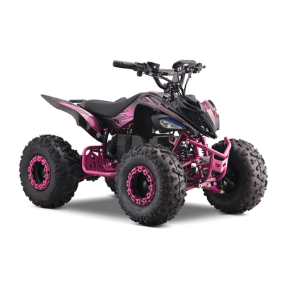 Panthera Leo elektrische kinderquad 1200W 48V in roze, schuin van voren